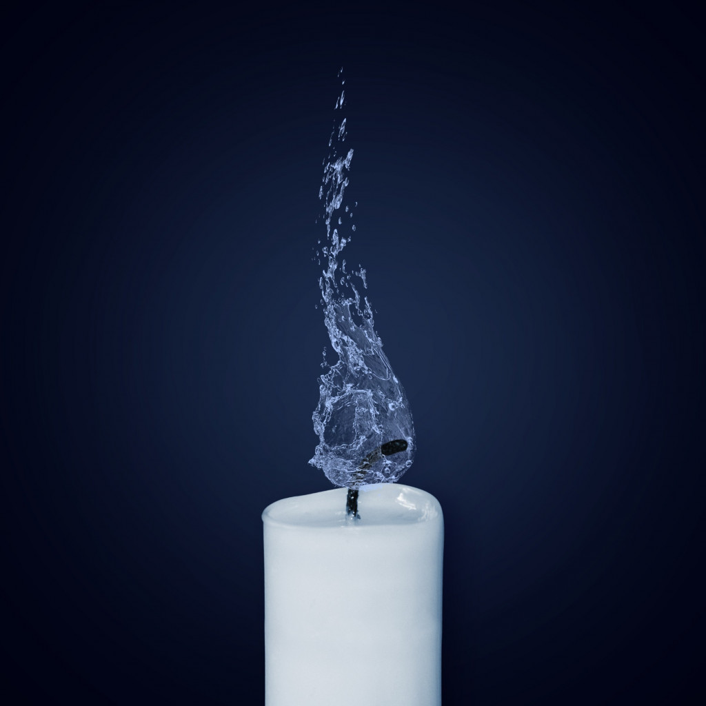 Water Flame. Candlelight wallpaper 1024x1024