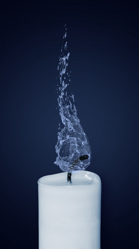 Water Flame. Candlelight wallpaper 480x854