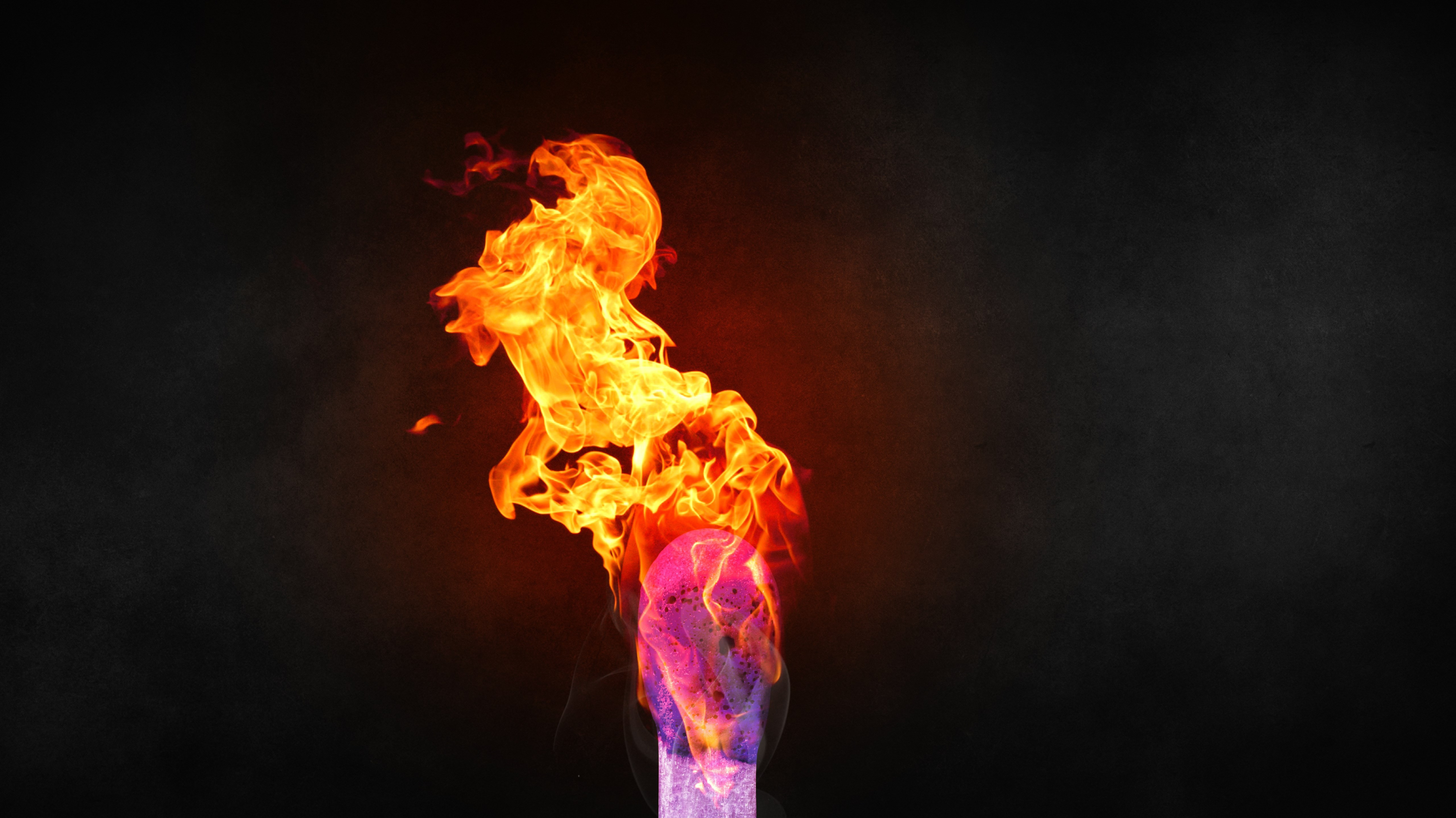 Burning match wallpaper 5120x2880