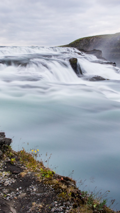 River stream and waterfalls wallpaper 480x854
