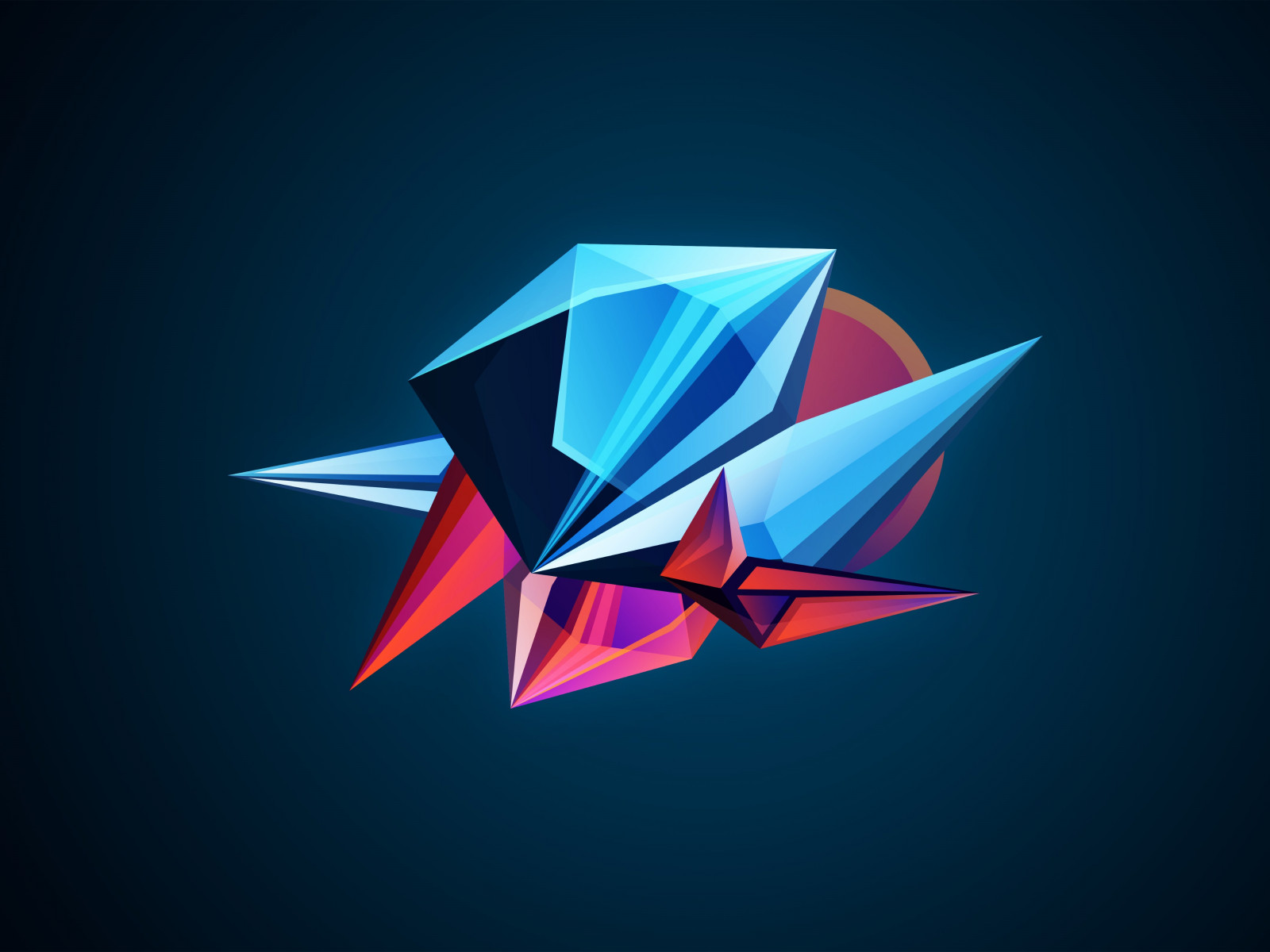 Abstract 3D shapes wallpaper 1600x1200