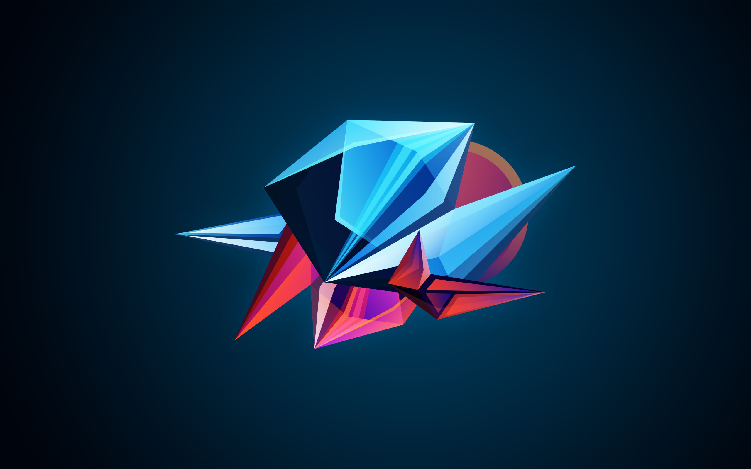 Abstract 3D shapes wallpaper 2560x1600