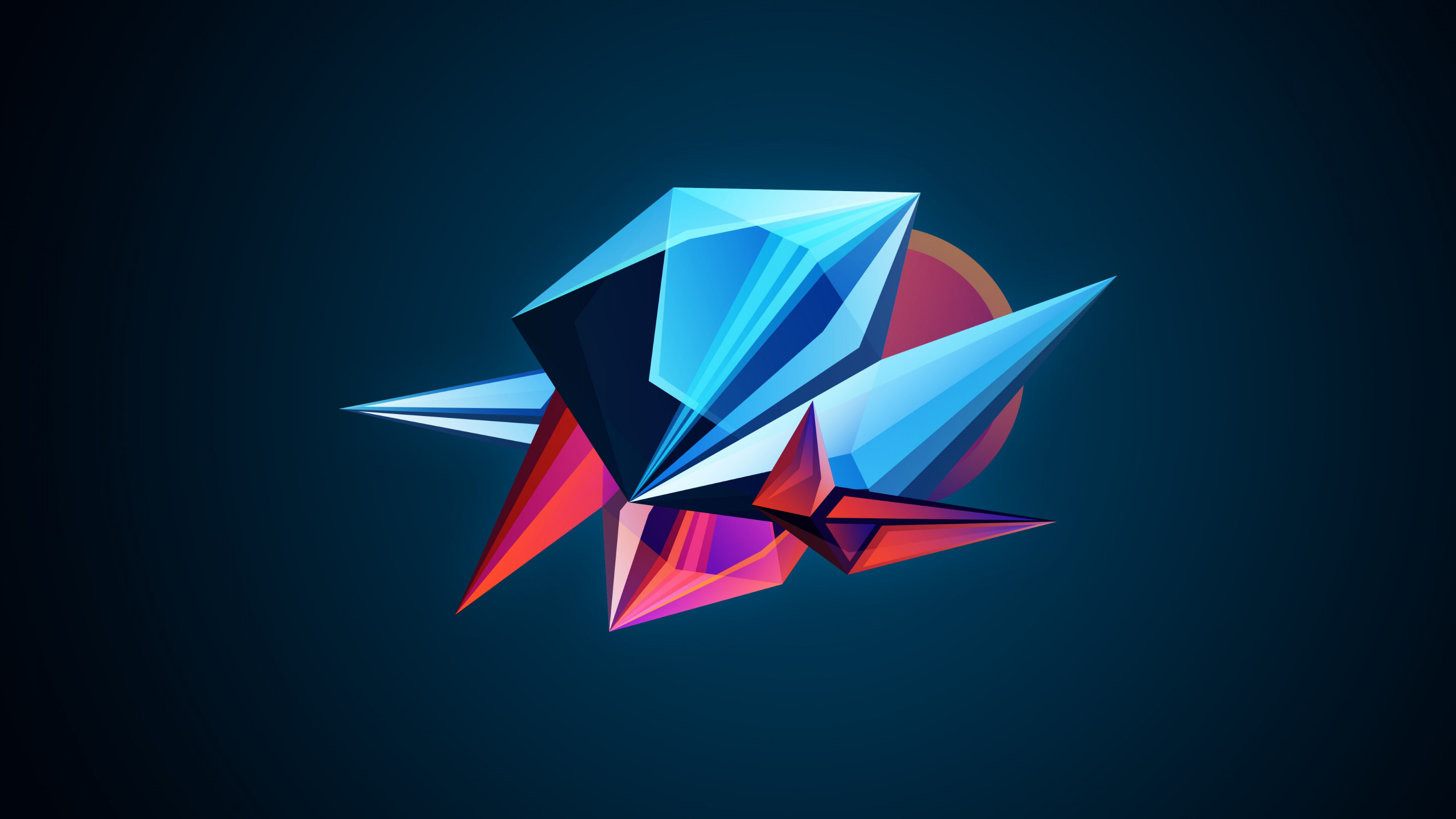 Abstract 3D shapes wallpaper 2880x1620