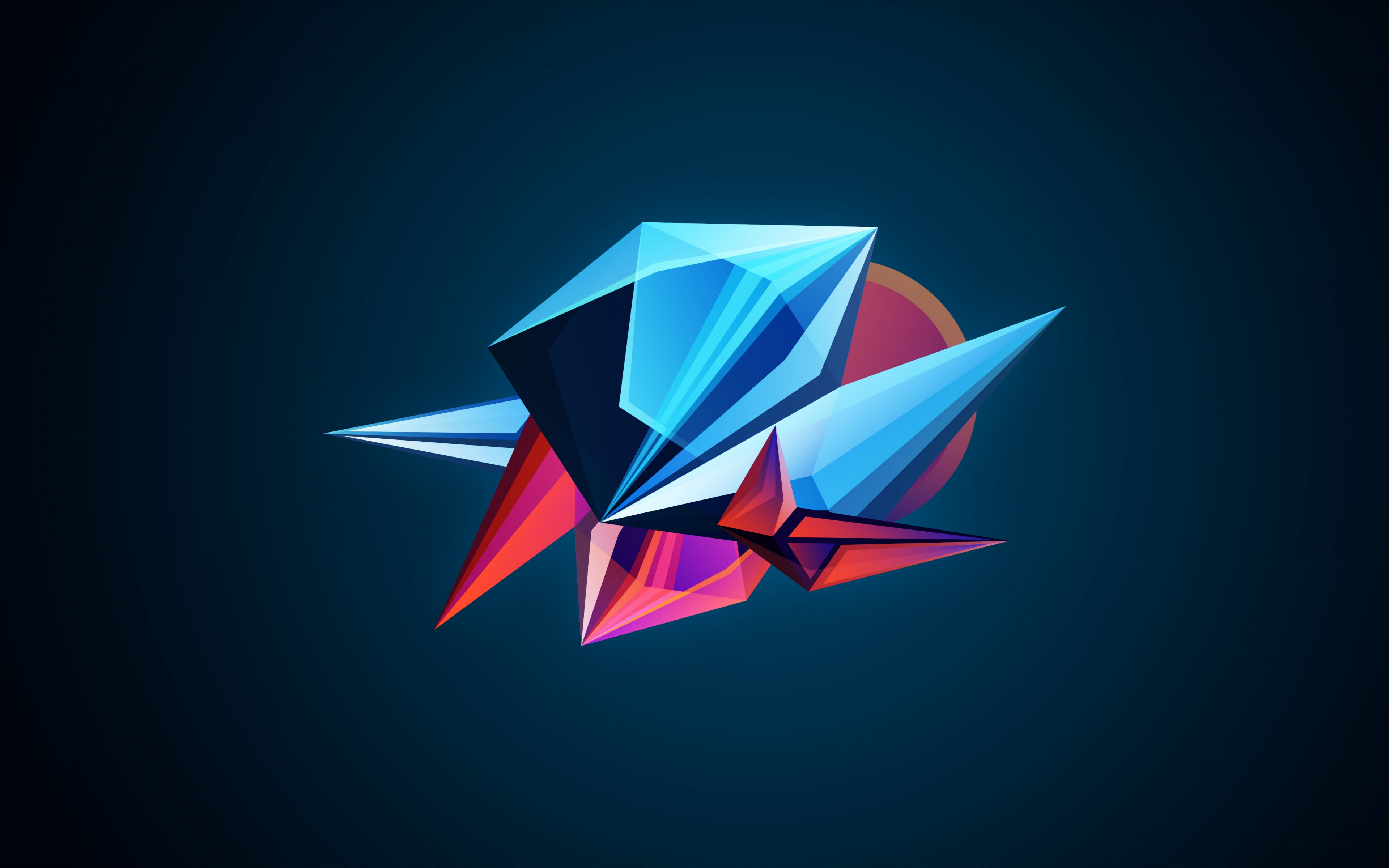 Abstract 3D shapes wallpaper 3840x2400