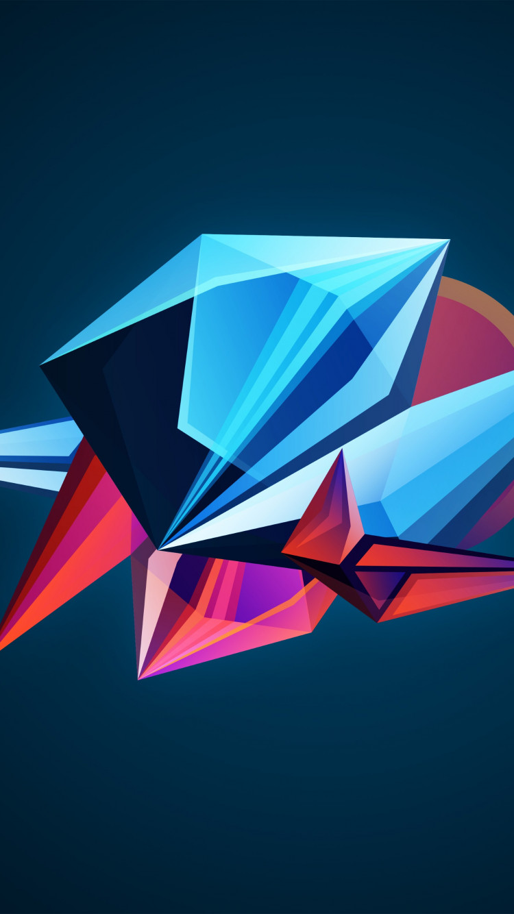 Abstract 3D shapes wallpaper 750x1334