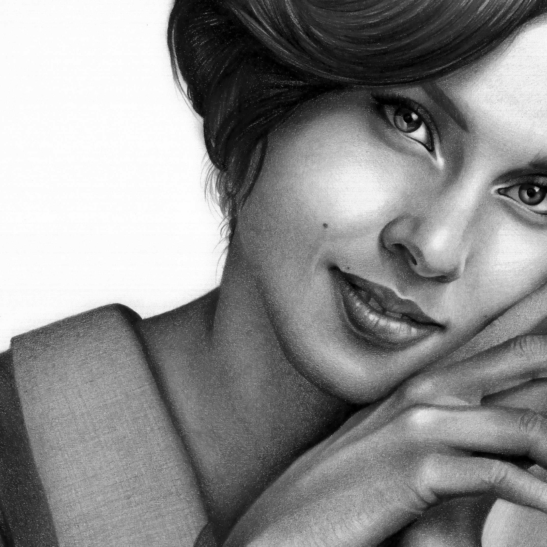 The drawn portrait of Alicia Keys wallpaper 2224x2224