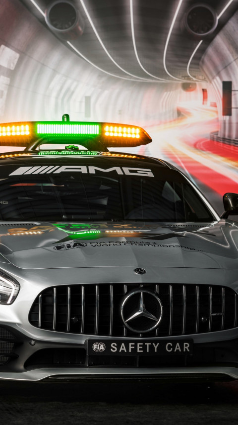 Mercedes AMG GT R F1 safety car wallpaper 480x854