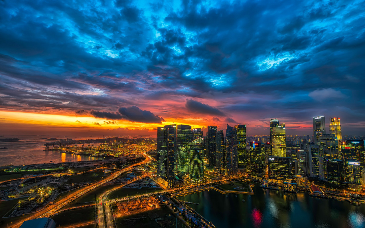 Panoramic view of Singapore wallpaper 1280x800