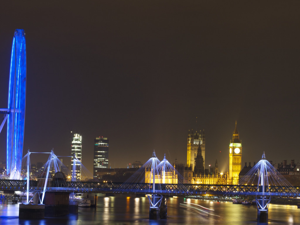 Big Ben and London Eye wallpaper 1024x768