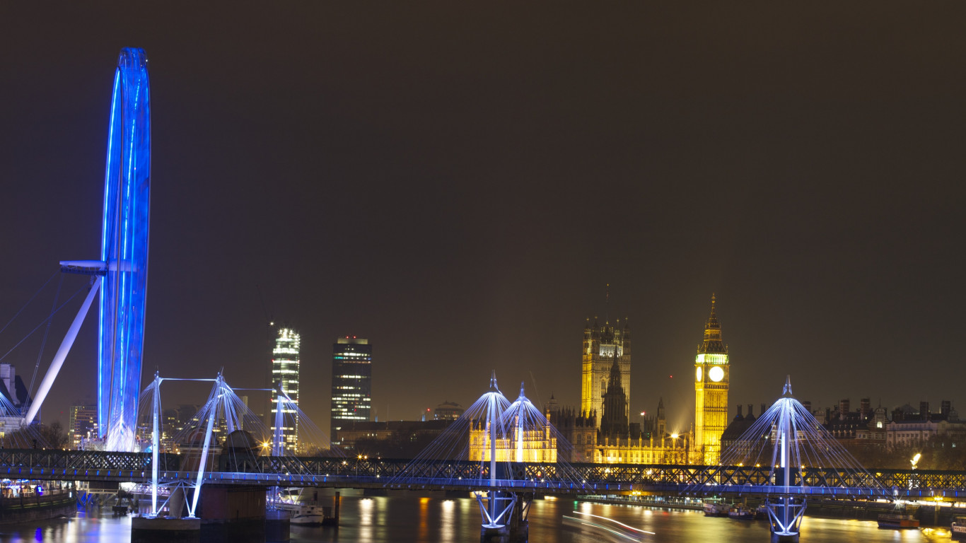 Big Ben and London Eye wallpaper 1366x768