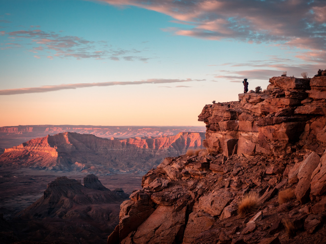 Canyon, sunset, desert, landscape, Bullfrog, USA wallpaper 1280x960