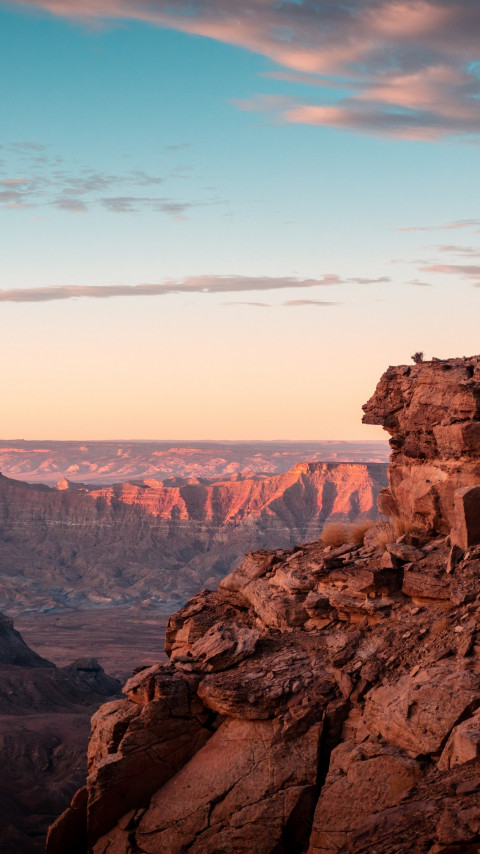 Canyon, sunset, desert, landscape, Bullfrog, USA wallpaper 480x854
