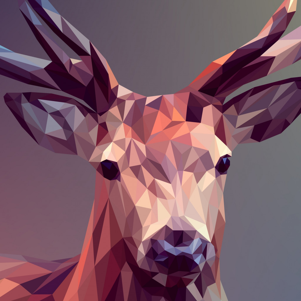 Low Poly Illustration: Deer wallpaper 1024x1024
