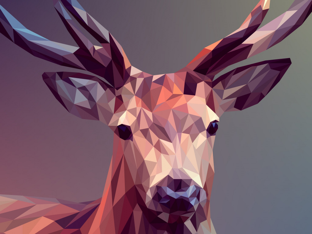 Low Poly Illustration: Deer wallpaper 1024x768