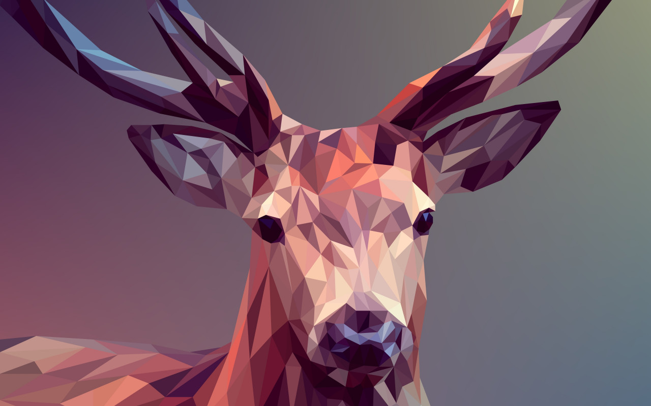 Low Poly Illustration: Deer wallpaper 1280x800