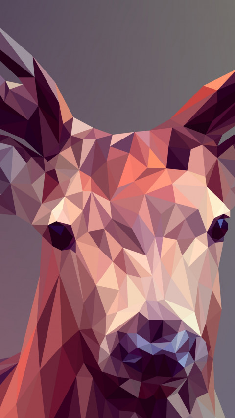 Low Poly Illustration: Deer wallpaper 480x854