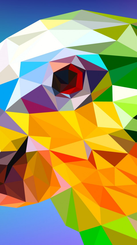 Low Poly Illustration: Parrot wallpaper 480x854