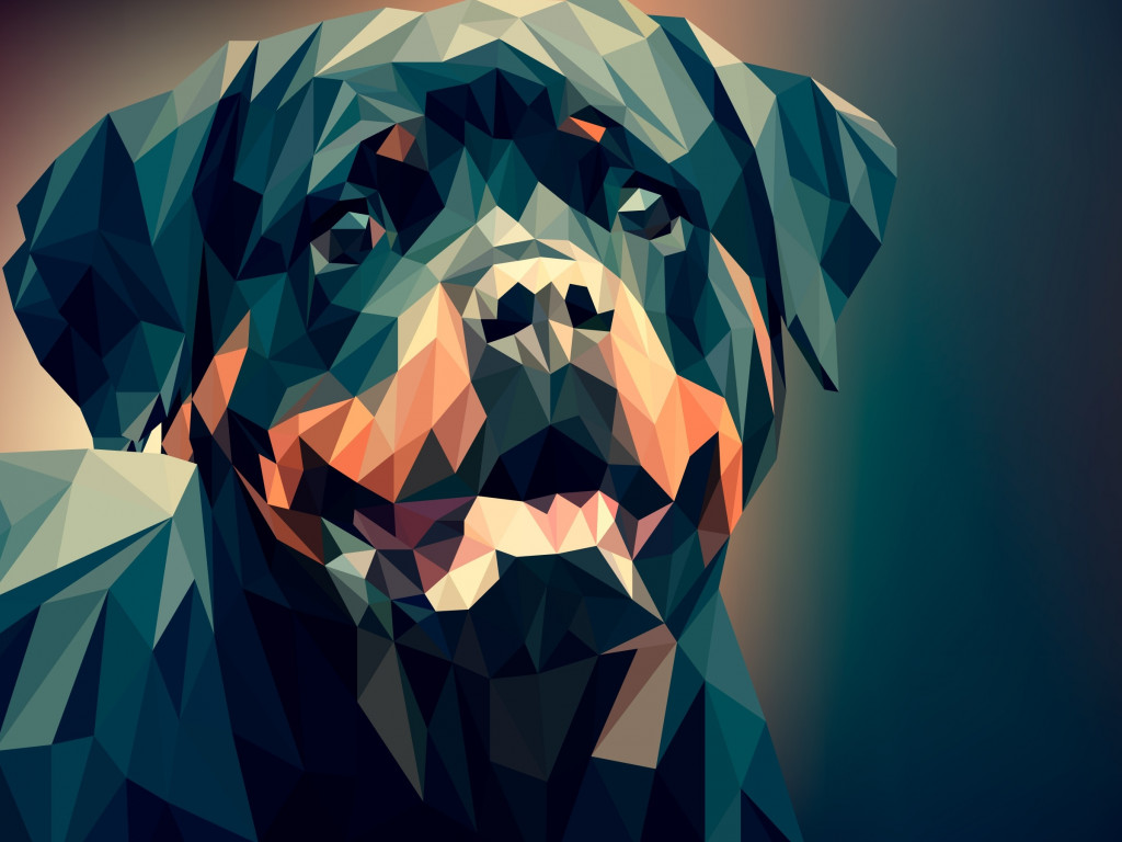 Low Poly Illustration: Rottweiler wallpaper 1024x768