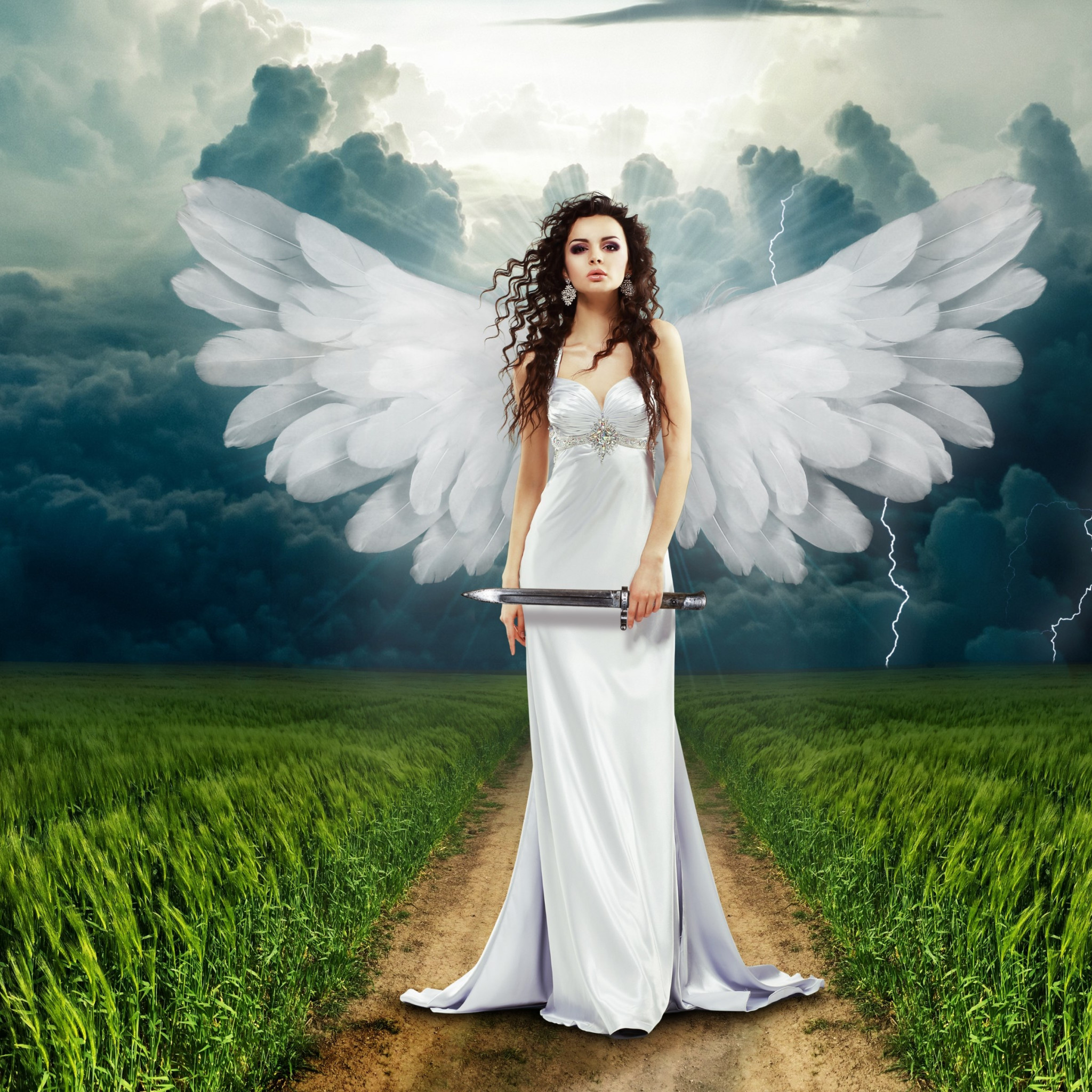 Illustration: Angel art wallpaper 2048x2048