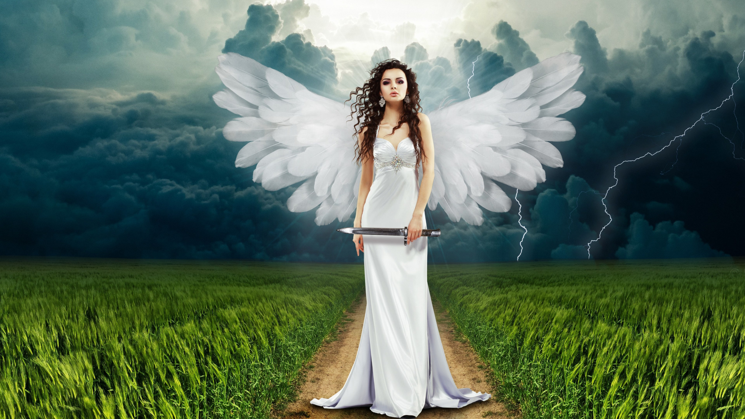 Illustration: Angel art wallpaper 2560x1440