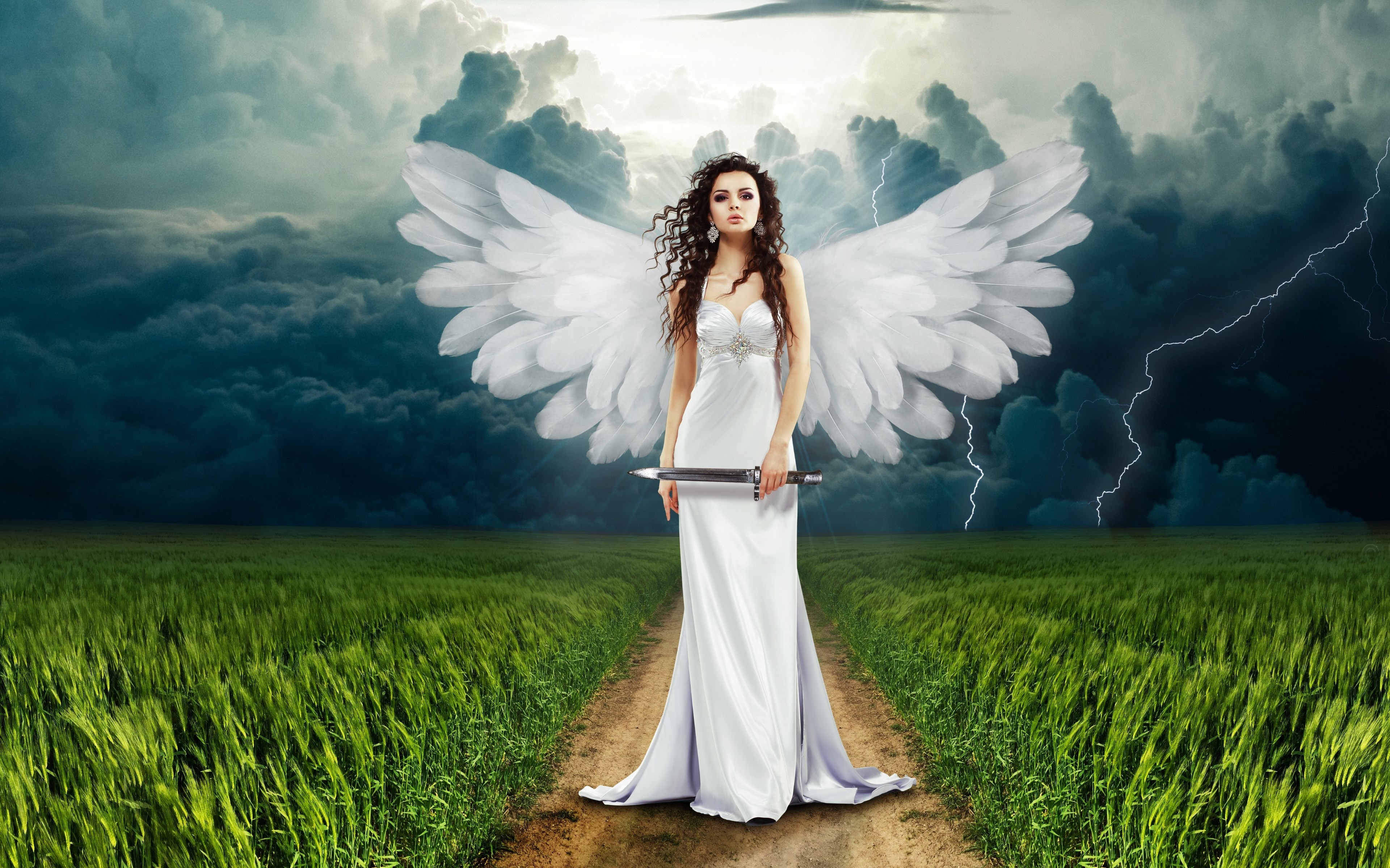 Illustration: Angel art wallpaper 3840x2400