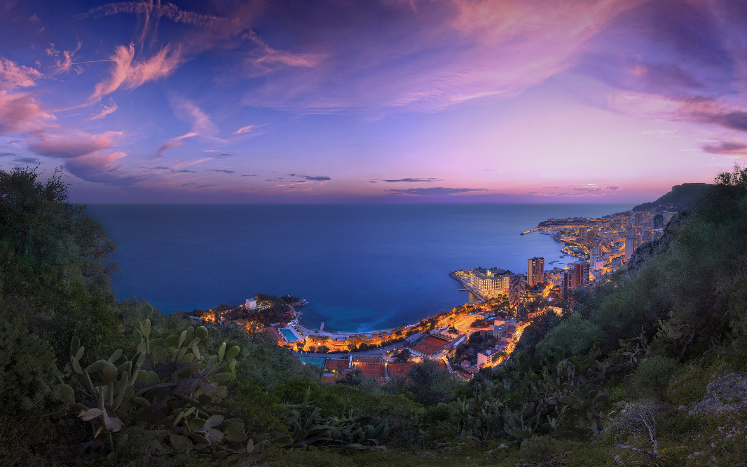Sunset over the Monaco wallpaper 2560x1600