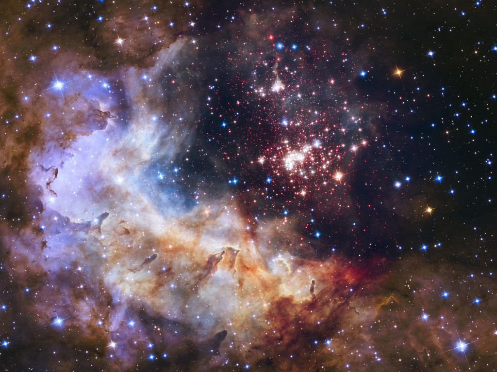 Universe seen through Hubble Space Telescope wallpaper 1024x768