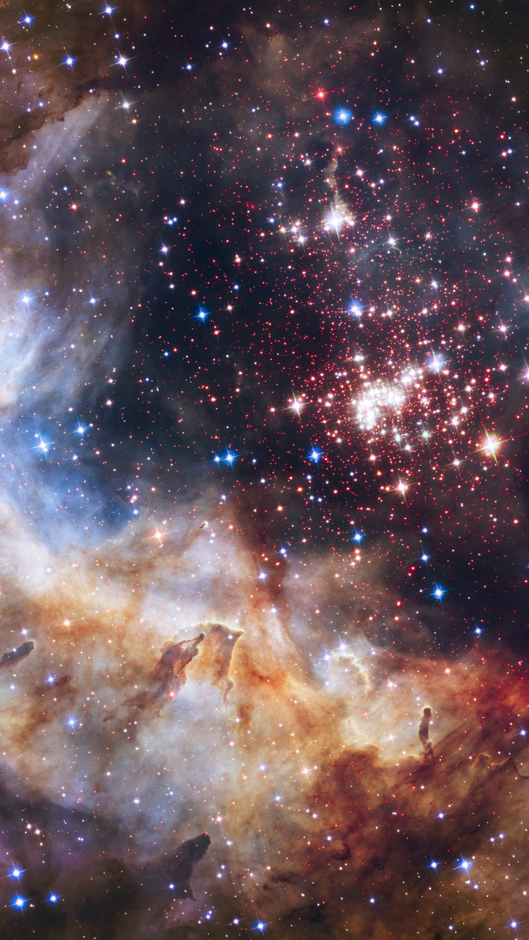 Universe seen through Hubble Space Telescope wallpaper 1080x1920