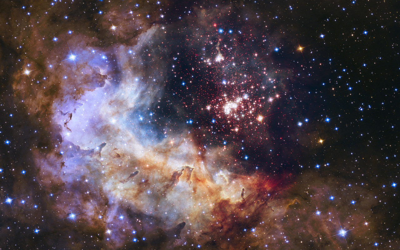 Universe seen through Hubble Space Telescope wallpaper 1280x800