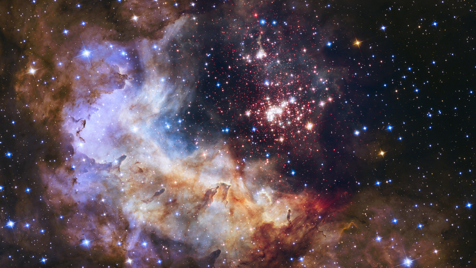 Universe seen through Hubble Space Telescope wallpaper 1600x900