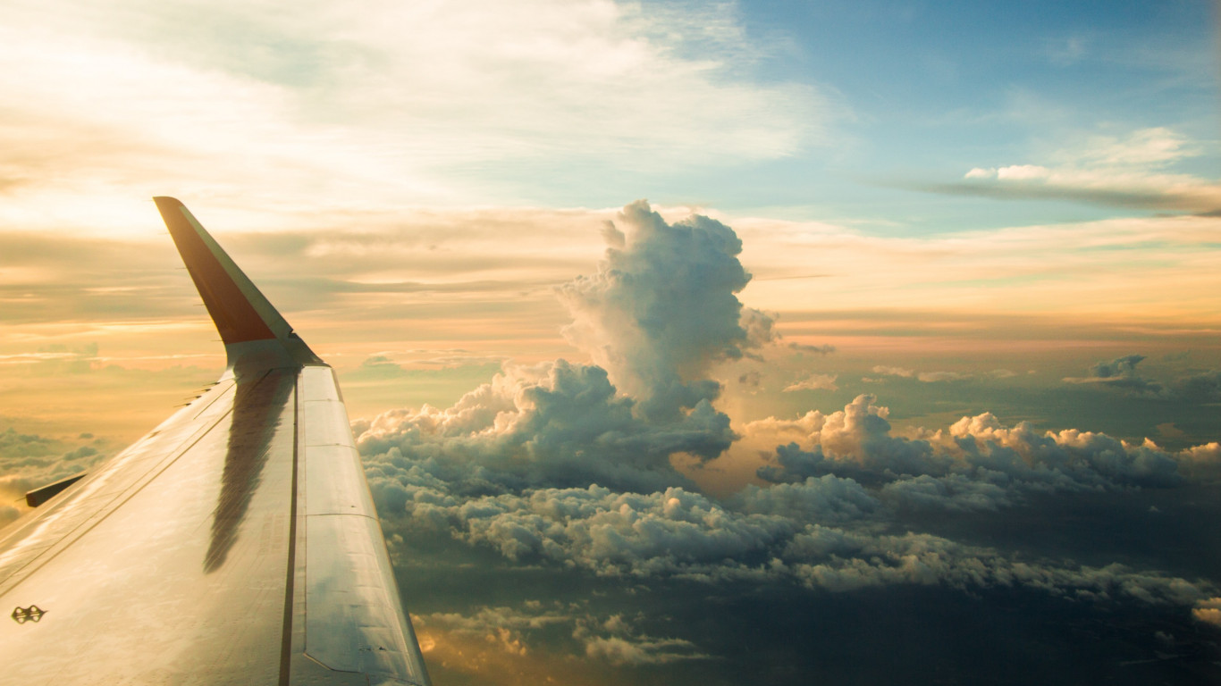 View from the airplane window wallpaper 1366x768