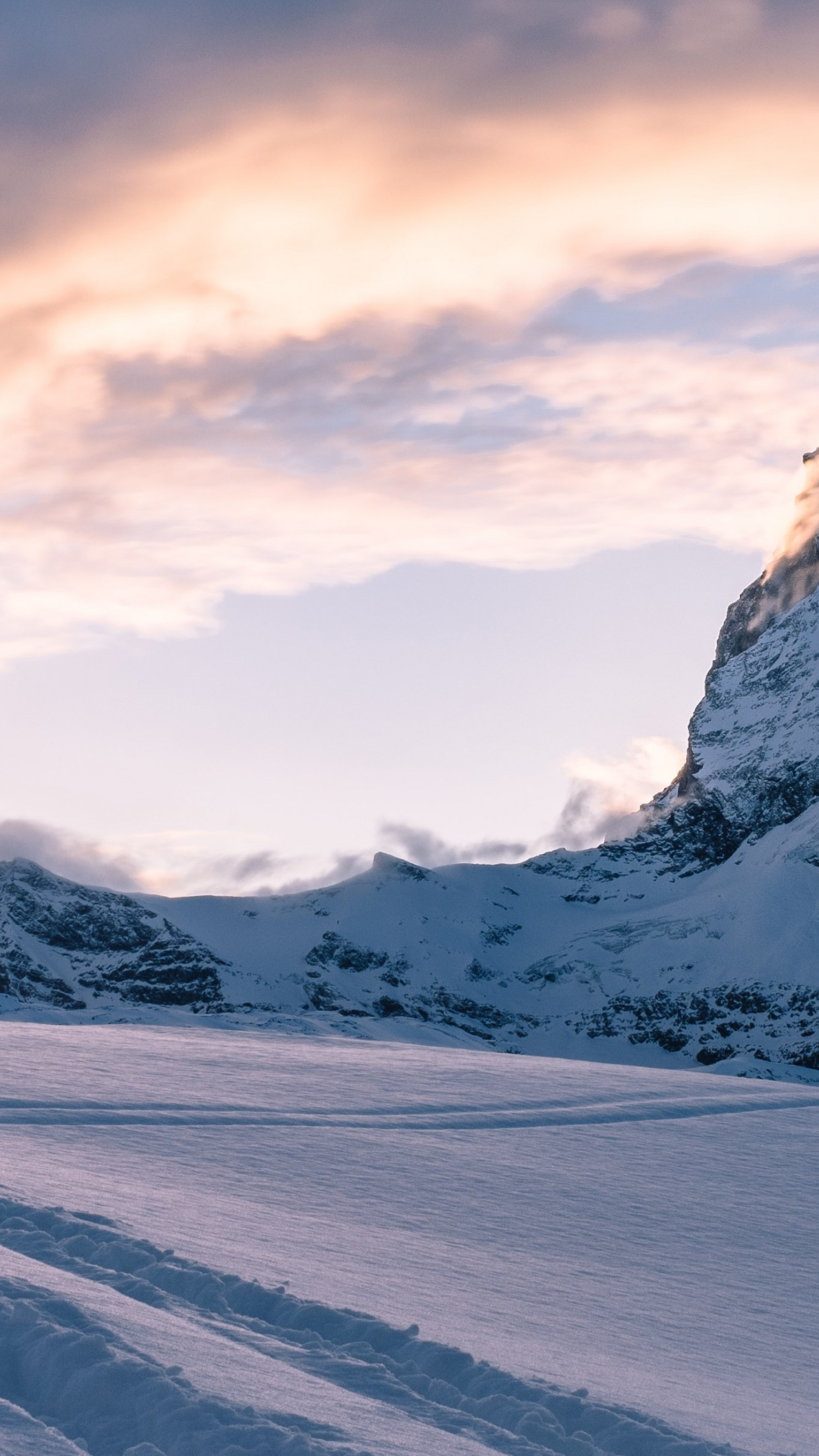 Swiss Alps. Matterhorn mountain peak wallpaper 1242x2208