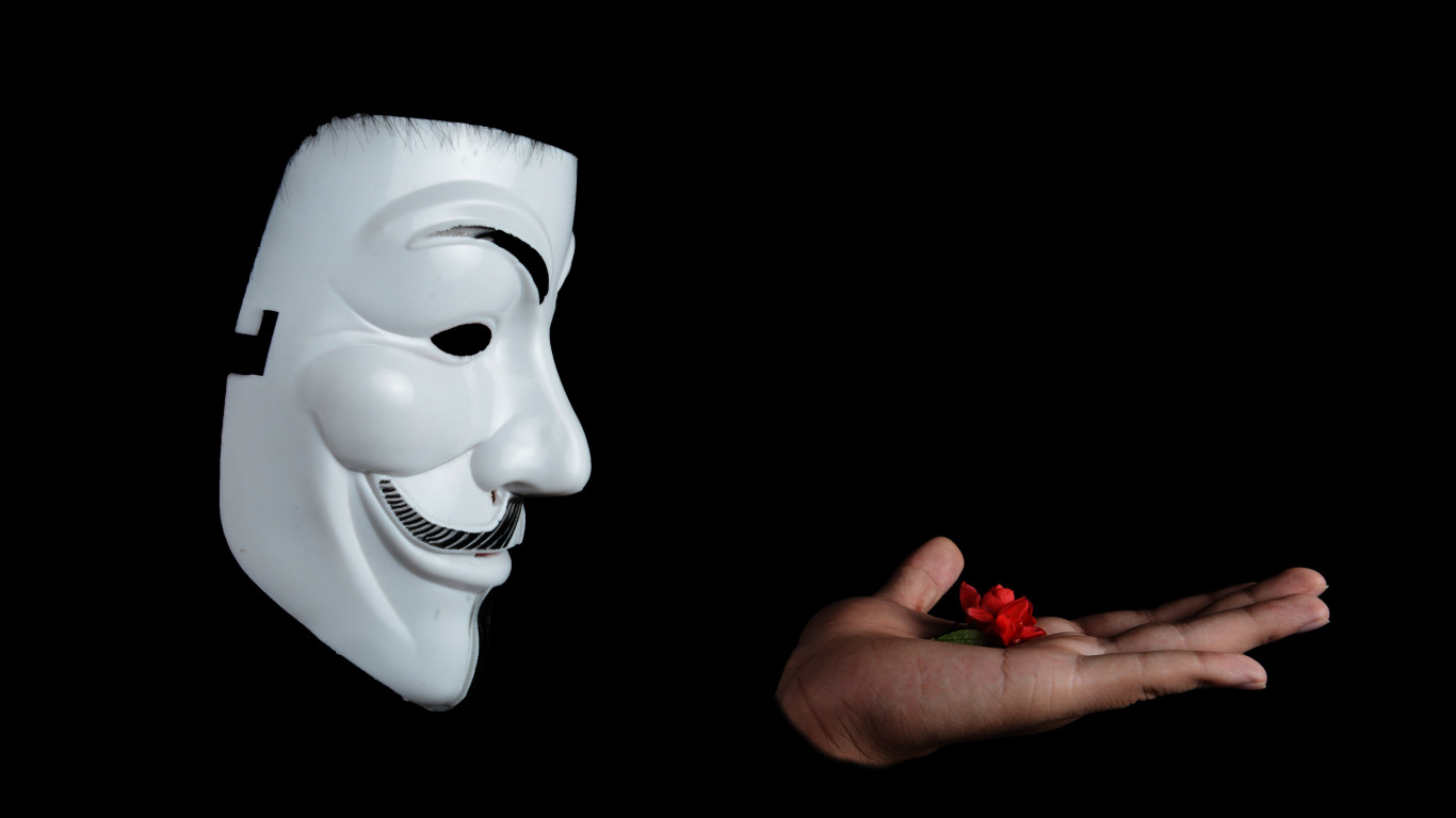Anonymous mask wallpaper 1366x768
