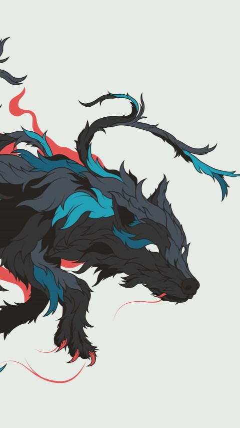 Rivals. Drawing with animals wallpaper 480x854