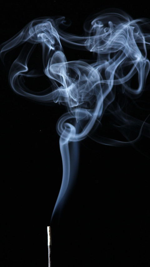 Smoke on black background wallpaper 480x854