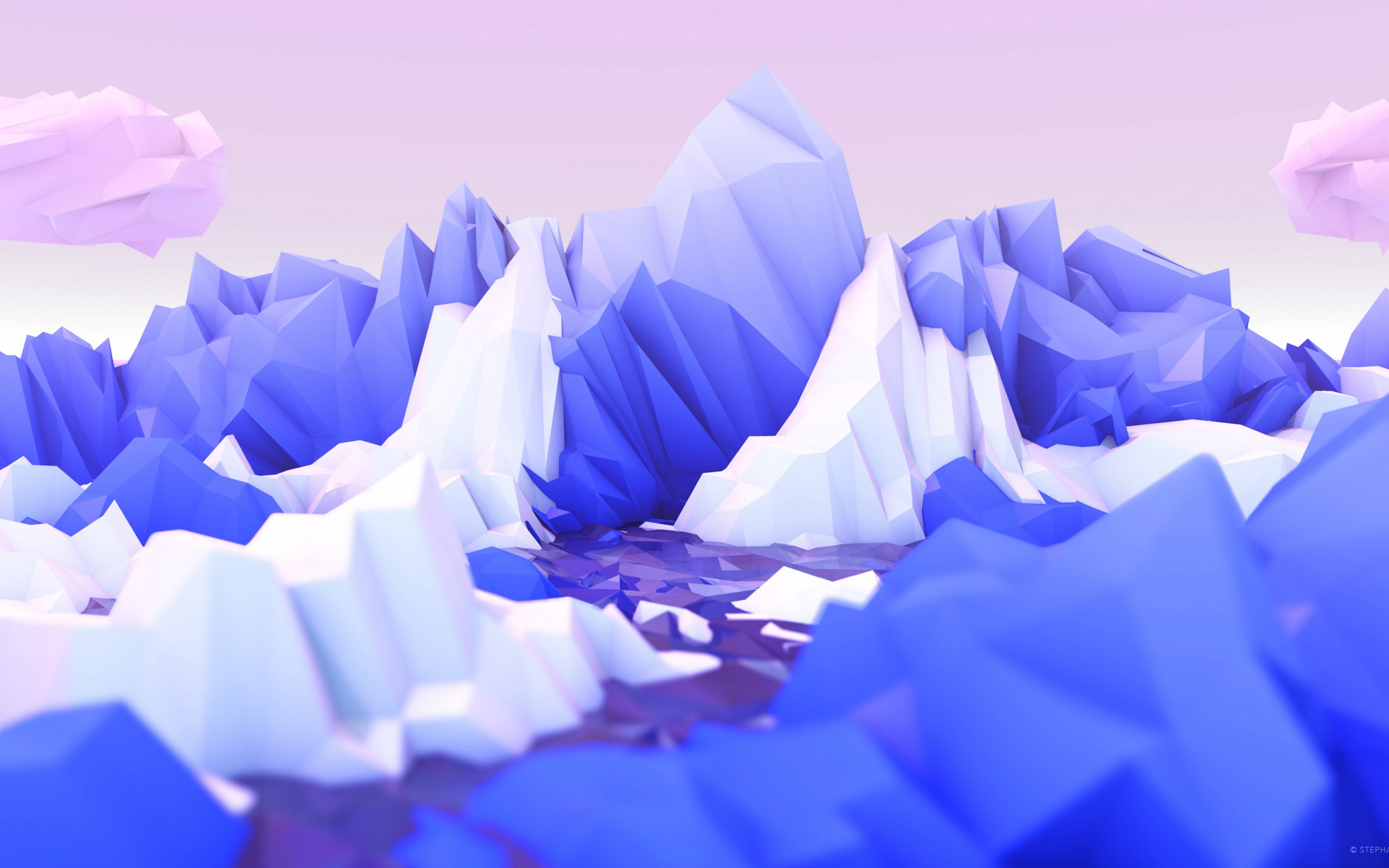 Low poly graphic design wallpaper 2560x1600