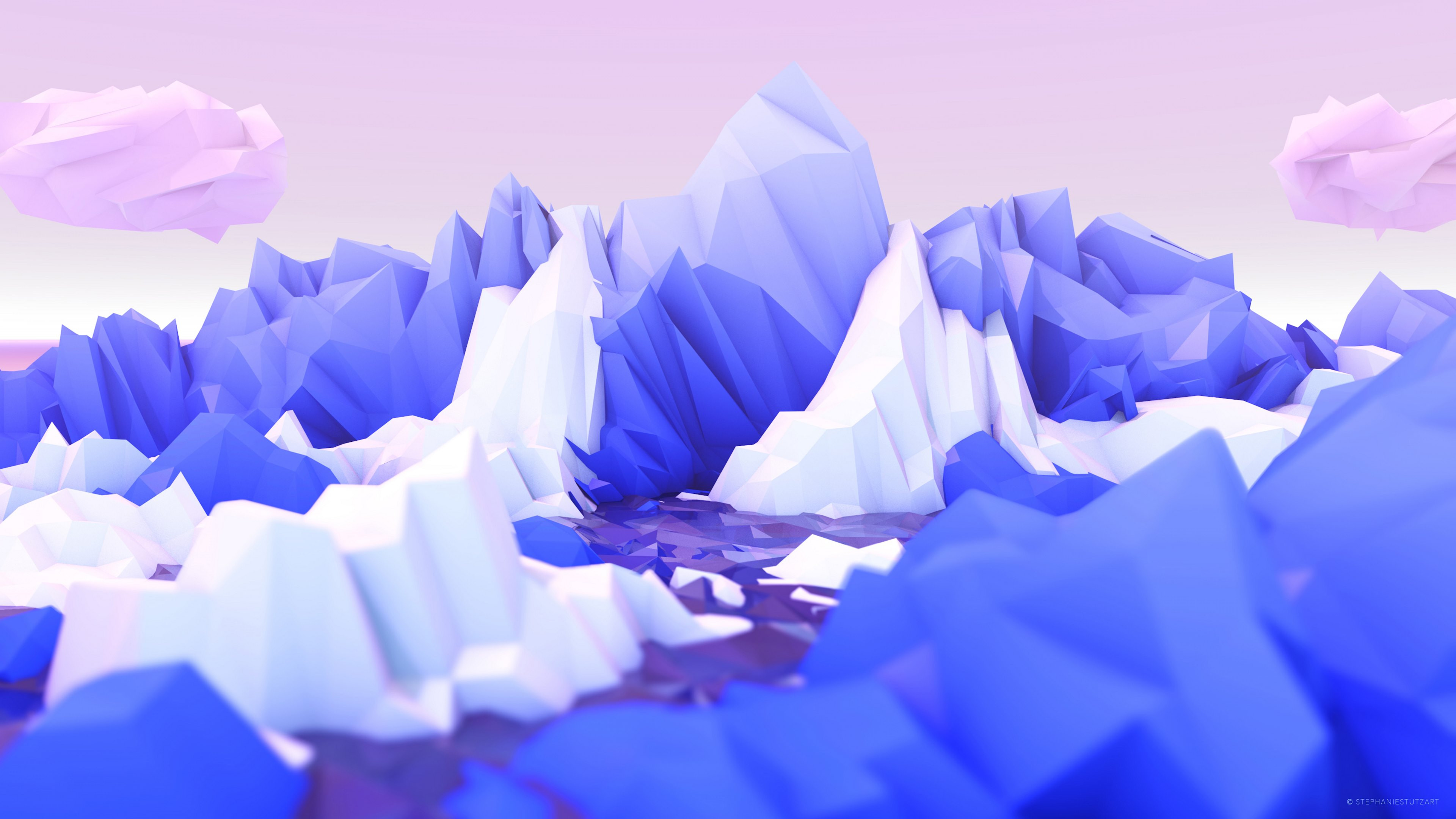 Low poly graphic design wallpaper 3840x2160