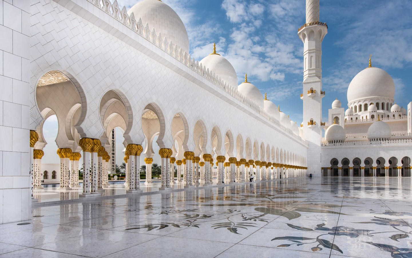 The architecture of Sheikh Zayed mosque wallpaper 1440x900