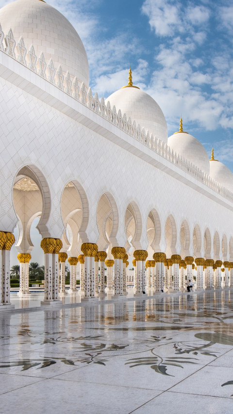 The architecture of Sheikh Zayed mosque wallpaper 480x854