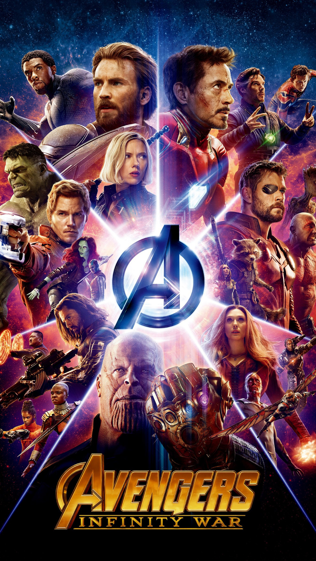 Download wallpaper: All the heroes from Avengers: Infinity War 1080x1920