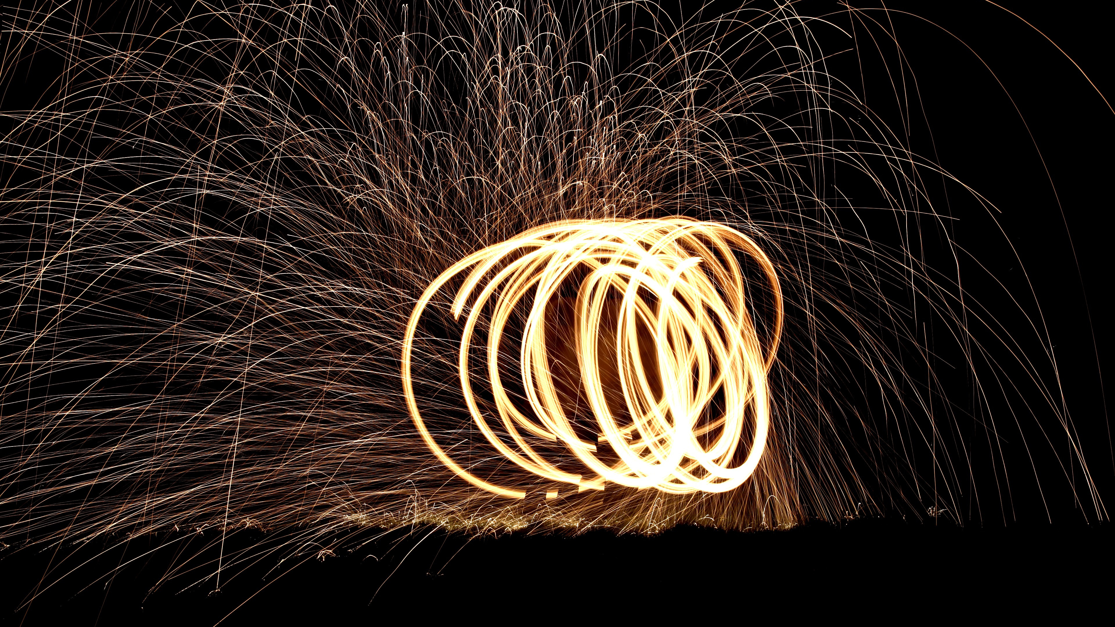 Spinning wire wool wallpaper 3840x2160