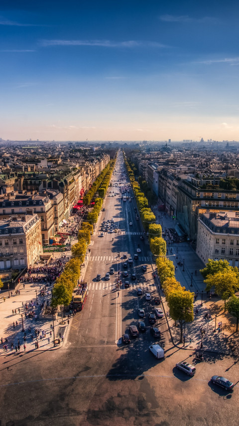 Champs Elysees. Paris, France wallpaper 480x854
