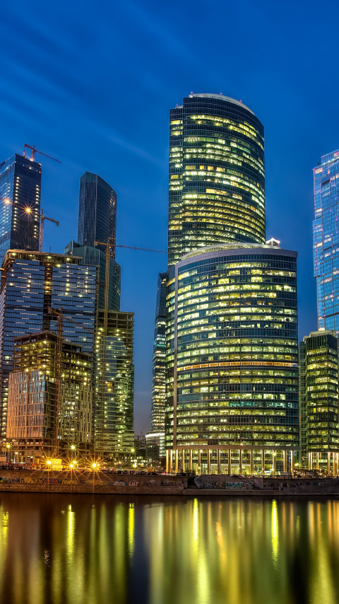 Moscow at dusk wallpaper 480x854