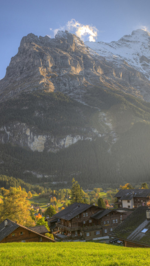 Best landscape from Bernese Alps wallpaper 480x854
