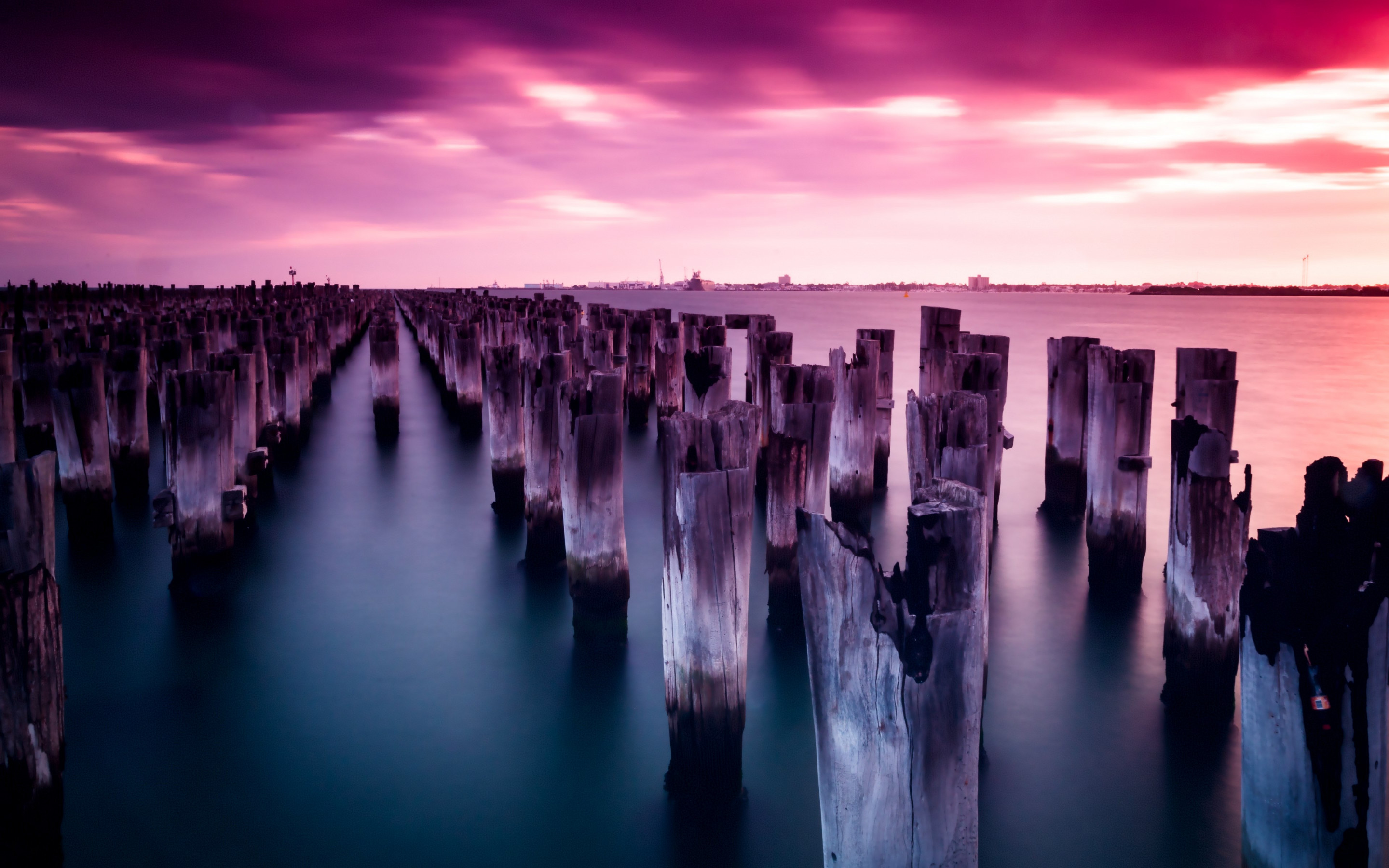 Super sunset from Princes pier wallpaper 2880x1800