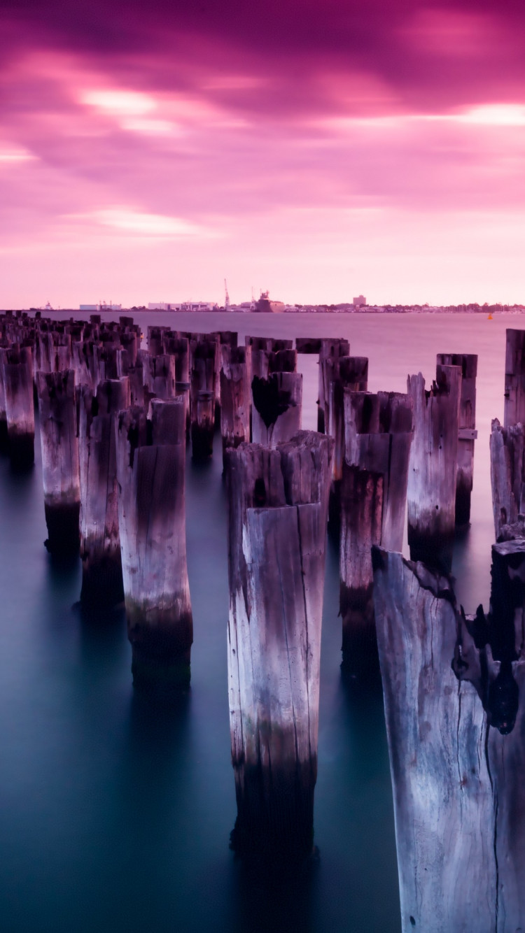 Super sunset from Princes pier wallpaper 750x1334