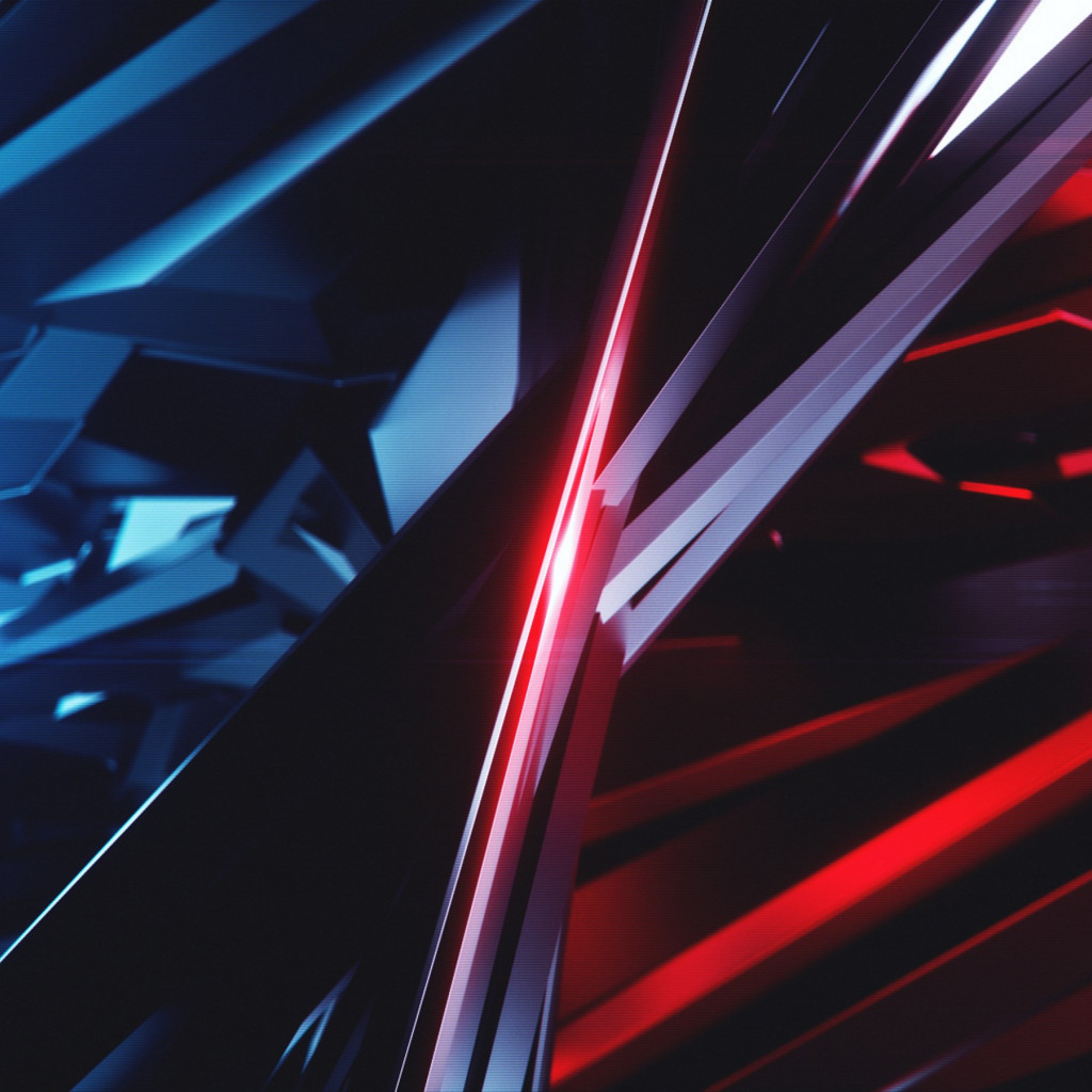 Abstract 3D: Blue vs Red wallpaper 1024x1024