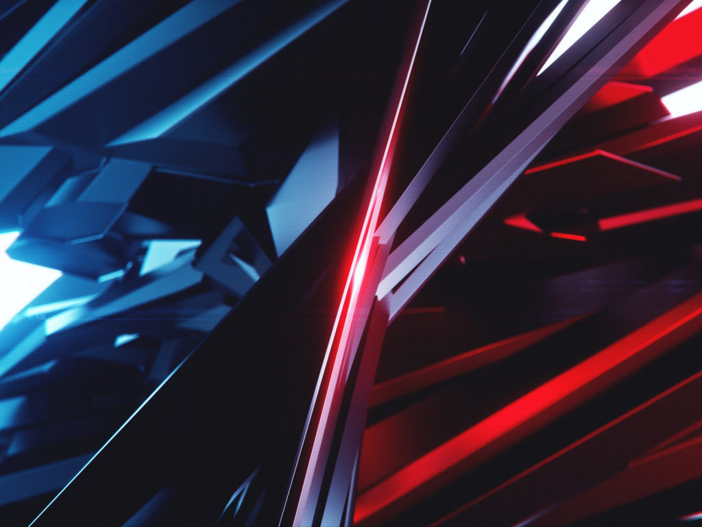 Abstract 3D: Blue vs Red wallpaper 1024x768