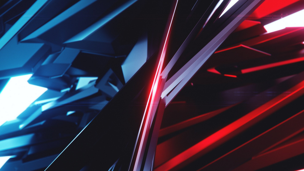 Abstract 3D: Blue vs Red wallpaper 1280x720