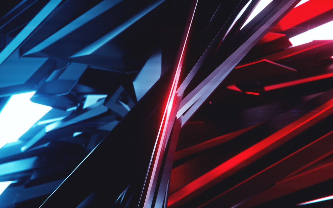 Abstract 3D: Blue vs Red wallpaper 1280x800